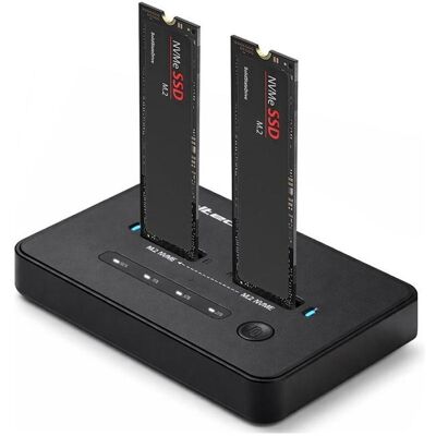 Qoltec Stacja dokujšca dysków SSD M.2 NVMe PCIe USB-C 20Gb/s DUAL 2x8TB klonowanie offline, SSD + Festplatte Zubehör Qoltec Stacja dokujšca dysków SSD M.2 NVMe PCIe USB-C 20Gb/s DUAL 2x8TB klonowanie offline, SSD + Festplatte Zubehör