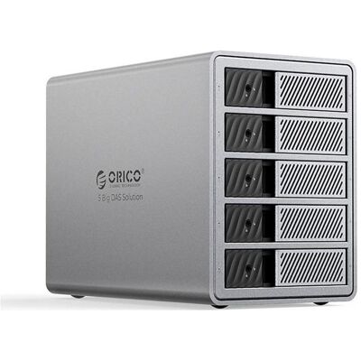 Orico Kieszeń Macierz dyskowa Thunderbolt 3 na 5 dysków 2,5"/3.5" SATA HDD/SSD - szara (2.5", 3.5"), Festplattengehäuse, Silber, Grau Orico Kieszeń Macierz dyskowa Thunderbolt 3 na 5 dysków 2,5"/3.5" SATA HDD/SSD - szara (2.5", 3.5"), Festplattengehäuse, Silber, Grau
