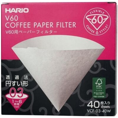 Hario VCF-01 - Kaffeefilter - Weiß - Größe 03 Hario VCF-01 - Kaffeefilter - Weiß - Größe 03
