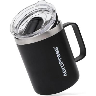 Aeropress Reisekaffeebecher, schwarzer Thermobecher, 350 ml, Kaffeebereiter, Schwarz Aeropress Reisekaffeebecher, schwarzer Thermobecher, 350 ml, Kaffeebereiter, Schwarz