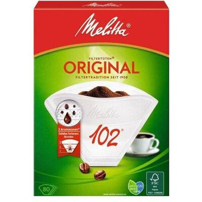 Melitta Aroma Filtertüten 102 80St, Zubehör Kaffeemaschinen, Weiss Melitta Aroma Filtertüten 102 80St, Zubehör Kaffeemaschinen, Weiss