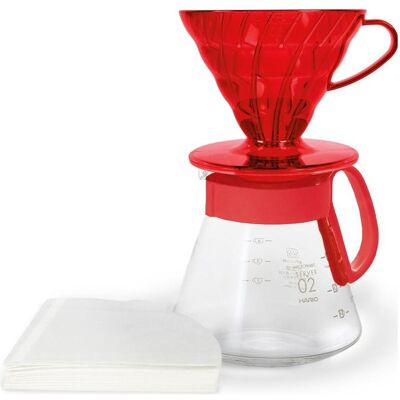 Hario Kaffeefilter Glas Gr.02 rot, Kaffeebereiter, Rot Hario Kaffeefilter Glas Gr.02 rot, Kaffeebereiter, Rot