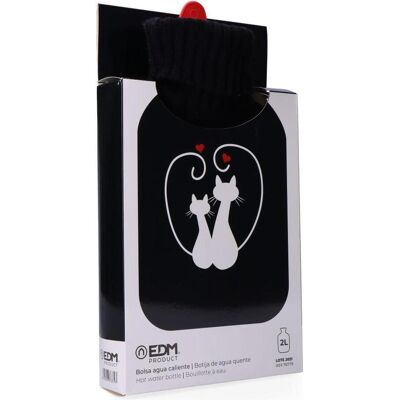 EDM, Bettflasche, Wärmflasche Schwarz Schwarz/Weiss Wolle (2 L) (2 l, Bettflasche mit Bezug) EDM, Bettflasche, Wärmflasche Schwarz Schwarz/Weiss Wolle (2 L) (2 l, Bettflasche mit Bezug)