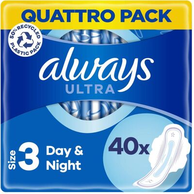 Always, Binden, Ultra Binde Long Plus mit Flügeln Quattropack 40 Damenbinden (40x) Always, Binden, Ultra Binde Long Plus mit Flügeln Quattropack 40 Damenbinden (40x)