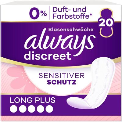 Always, Inkontinenzhygiene, Se Sensitive Long Plus (20x, Normal) Always, Inkontinenzhygiene, Se Sensitive Long Plus (20x, Normal)