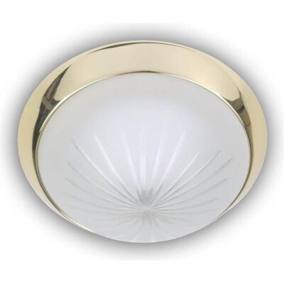 Niermann Stand By, Wandleuchte + Deckenleuchte, Niermann LED 12W Deckenleuchte Schliffglas satiniert, Messing poliert, 35cm, warmweiss, Made in Germ Niermann Stand By, Wandleuchte + Deckenleuchte, Niermann LED 12W Deckenleuchte Schliffglas satiniert, Messing poliert, 35cm, warmweiss, Made in Germ