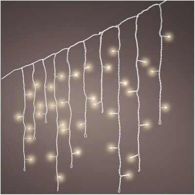 Lumineo, Lichterkette, Outdoor icicle led curtain, 8 functions, warm white, white cable, 5 m (5 m) Lumineo, Lichterkette, Outdoor icicle led curtain, 8 functions, warm white, white cable, 5 m (5 m)