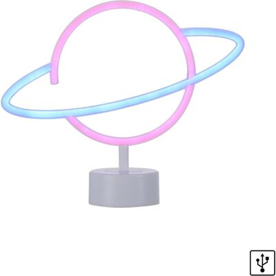 Just Light, Wandleuchte + Deckenleuchte, NEON-SATURN LED Neon-LED-Bild Pink,blau 1W multicolor 85029-70 Just Light, Wandleuchte + Deckenleuchte, NEON-SATURN LED Neon-LED-Bild Pink,blau 1W multicolor 85029-70