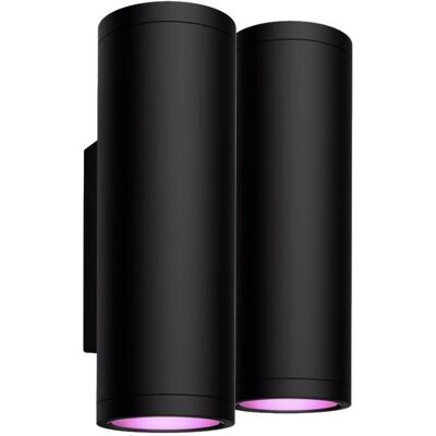 Philips Gartenbeleuchtung, Hue erscheint Muurlamp Weiss und Farbe Zwart 2-Pack Philips Gartenbeleuchtung, Hue erscheint Muurlamp Weiss und Farbe Zwart 2-Pack