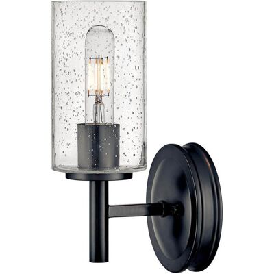 Elstead Lighting, Gartenbeleuchtung, Elstead Collier Wandleuchte E27 Schwarzes Oxid Glas mit Luftbläschen (E27) Elstead Lighting, Gartenbeleuchtung, Elstead Collier Wandleuchte E27 Schwarzes Oxid Glas mit Luftbläschen (E27)