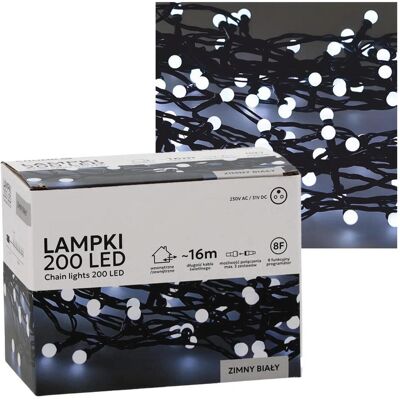 Extralink, Lichterkette, LED-LAMPEN KUGELN 200L KALTWEISS, LÄNGE 3 + 16 M *0153 (3 m) Extralink, Lichterkette, LED-LAMPEN KUGELN 200L KALTWEISS, LÄNGE 3 + 16 M *0153 (3 m)