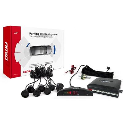 Amio, Rückfahrkamera, Parksensor, Rückfahr-LED 8 Sensoren schwarz Amio, Rückfahrkamera, Parksensor, Rückfahr-LED 8 Sensoren schwarz