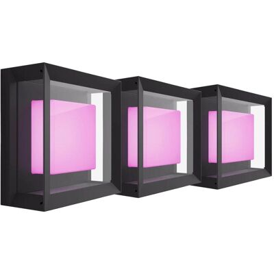 Philips Gartenbeleuchtung, Hue Econic Muurlamp Weiss und Farbe Zwart Moderner 3-Pack Philips Gartenbeleuchtung, Hue Econic Muurlamp Weiss und Farbe Zwart Moderner 3-Pack