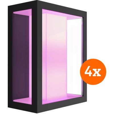 Philips Gartenbeleuchtung, Hue beeindrucken Muurlamp Weiss und Farbe Zwart Rasse 4-Pack Philips Gartenbeleuchtung, Hue beeindrucken Muurlamp Weiss und Farbe Zwart Rasse 4-Pack