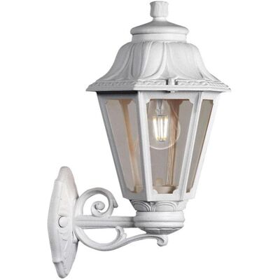 Fumagalli, Gartenbeleuchtung, Wall lantern with arm bisso/anna, clear, e27, white, 220 x 275 x 450 mm (E27, IP55) Fumagalli, Gartenbeleuchtung, Wall lantern with arm bisso/anna, clear, e27, white, 220 x 275 x 450 mm (E27, IP55)
