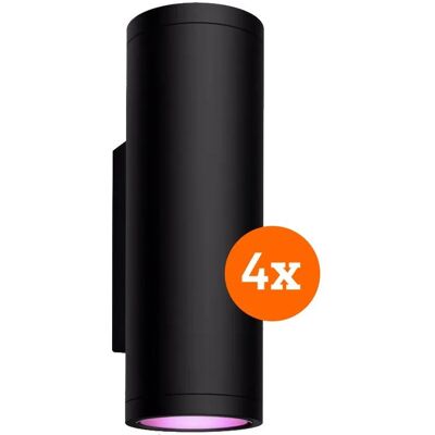 Philips Gartenbeleuchtung, Hue Appear muurlamp White and Color Zwart 4-Pack Philips Gartenbeleuchtung, Hue Appear muurlamp White and Color Zwart 4-Pack