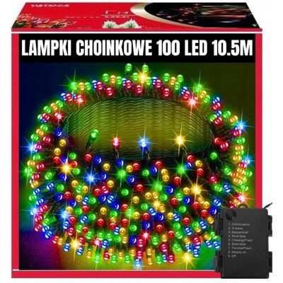 Extralink, Lichterkette, Weihnachtslichter Kette 100led Dekorativ Multifarbig Mit Batterie 10,5m (10.50 m) Extralink, Lichterkette, Weihnachtslichter Kette 100led Dekorativ Multifarbig Mit Batterie 10,5m (10.50 m)