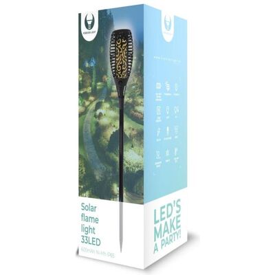 Forever Light Solar Flammen LED-Gartenlampe - 33 LEDs, IP65, 600mAh Forever Light Solar Flammen LED-Gartenlampe - 33 LEDs, IP65, 600mAh