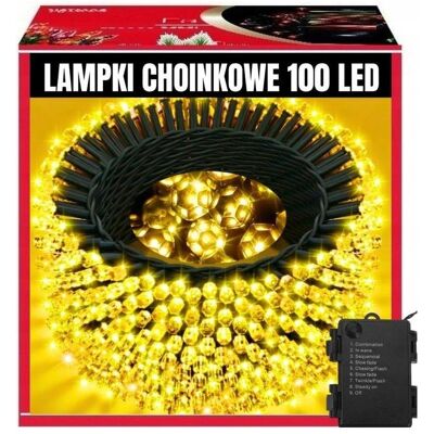 Extralink, Lichterkette, Weihnachtslichterkette 100 LED Warmweisses Licht Batteriebetrieben 10,5m (10.50 m) Extralink, Lichterkette, Weihnachtslichterkette 100 LED Warmweisses Licht Batteriebetrieben 10,5m (10.50 m)