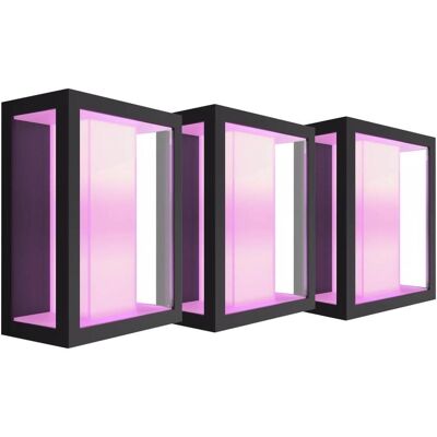 Philips Gartenbeleuchtung, Hue beeindrucken Muurlamp Weiss und Farbe Zwart Rasse 3-Pack Philips Gartenbeleuchtung, Hue beeindrucken Muurlamp Weiss und Farbe Zwart Rasse 3-Pack