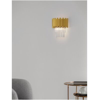 NOVA LUCE Magnolia Wandleuchte - Elegante Gold Dekoration, E14, 26,5cm NOVA LUCE Magnolia Wandleuchte - Elegante Gold Dekoration, E14, 26,5cm