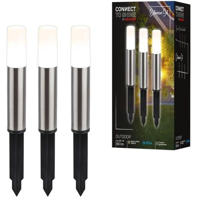 Briloner Junca Set mit 3 Außen-LED-Lichtpfosten - Garten Erweiterung Briloner Junca Set mit 3 Außen-LED-Lichtpfosten - Garten Erweiterung