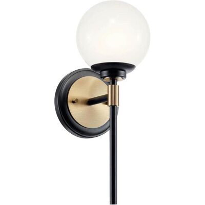 Elstead Lighting, Gartenbeleuchtung, Elstead Benno Wandleuchte G9 Schwarz und Champagnerbronze Opalglas weiss IP44 (G9, IP44) Elstead Lighting, Gartenbeleuchtung, Elstead Benno Wandleuchte G9 Schwarz und Champagnerbronze Opalglas weiss IP44 (G9, IP44)