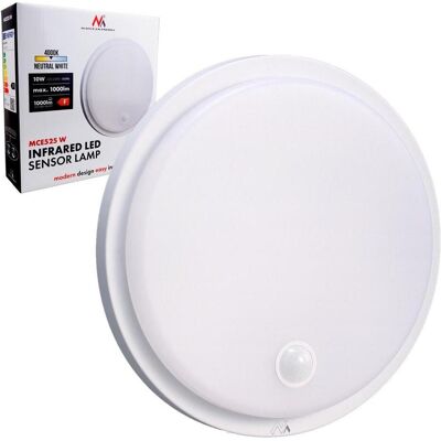 Maclean, Gartenbeleuchtung, LED lamp with motion sensor PIR sensor white 10W IP65 1000lm neutral color MCE525 W (1000 lm, IP65) Maclean, Gartenbeleuchtung, LED lamp with motion sensor PIR sensor white 10W IP65 1000lm neutral color MCE525 W (1000 lm, IP65)