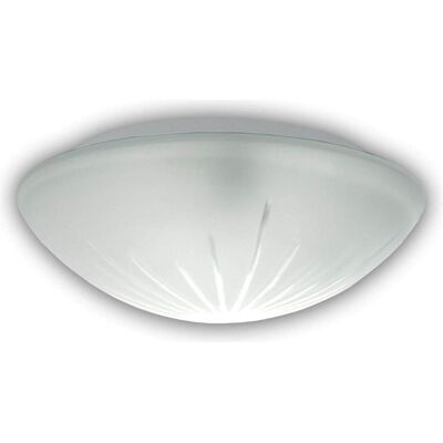 Niermann Stand By, Wandleuchte + Deckenleuchte, Niermann E27 Nurglasleuchte Schliffglas satiniert, 30cm, Made in EU (E27) Niermann Stand By, Wandleuchte + Deckenleuchte, Niermann E27 Nurglasleuchte Schliffglas satiniert, 30cm, Made in EU (E27)