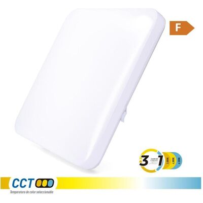 EDM, Wandleuchte + Deckenleuchte, Extra flat square surface led wall light 24 w 3cct 2490 lm 37 x 37 x 6,7 cm (2490 lm) EDM, Wandleuchte + Deckenleuchte, Extra flat square surface led wall light 24 w 3cct 2490 lm 37 x 37 x 6,7 cm (2490 lm)