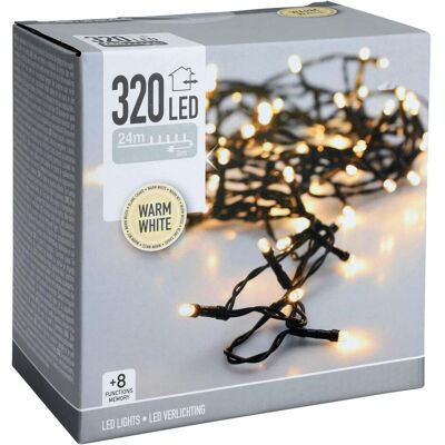 Koopman, Lichterkette, LED-Lichterkette warmweiss, 320 LEDs, Grünes Kabel, Innen/Aussen, 27m (27 m) Koopman, Lichterkette, LED-Lichterkette warmweiss, 320 LEDs, Grünes Kabel, Innen/Aussen, 27m (27 m)