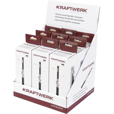 Kraftwerk, Arbeitsleuchte, 9 x LED Handlampe Slimlight 800, 3.7 V, 2600 mAh (800 lm) Kraftwerk, Arbeitsleuchte, 9 x LED Handlampe Slimlight 800, 3.7 V, 2600 mAh (800 lm)
