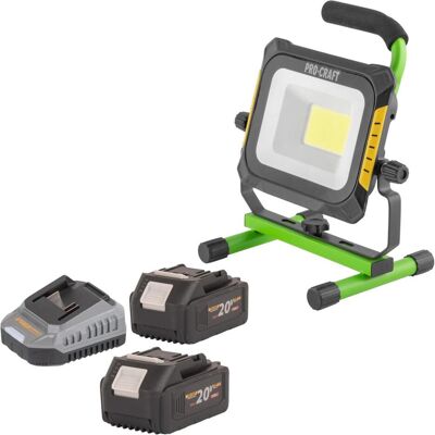 Procraft, Arbeitsleuchte, LP20 Akku LED Strahler 20 V IP 20 + 2x Akku 4,0 Ah + Ladegerät Procraft, Arbeitsleuchte, LP20 Akku LED Strahler 20 V IP 20 + 2x Akku 4,0 Ah + Ladegerät