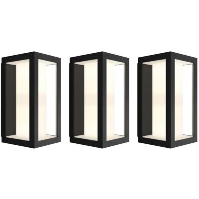 Philips Gartenbeleuchtung, Hue beeindrucken Muurlamp Weiss und Farbe Zwart SMAL 3-Pack Philips Gartenbeleuchtung, Hue beeindrucken Muurlamp Weiss und Farbe Zwart SMAL 3-Pack