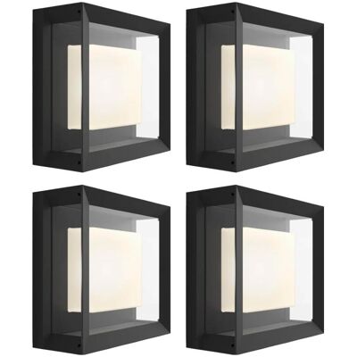 Philips Gartenbeleuchtung, Hue Econic Muurlamp Weiss und Farbe Zwart Moderner 4-Pack Philips Gartenbeleuchtung, Hue Econic Muurlamp Weiss und Farbe Zwart Moderner 4-Pack
