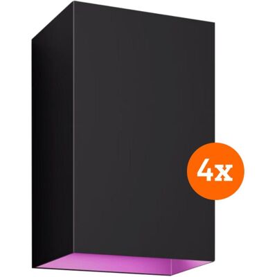 Philips Gartenbeleuchtung, Hue Resonate Muurlamp White und Color Zwart 4-Pack Philips Gartenbeleuchtung, Hue Resonate Muurlamp White und Color Zwart 4-Pack