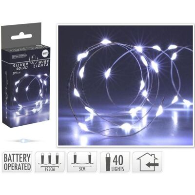 Koopman, Lichterkette, Lampki druciki na baterie girlanda 40 led zimny biały (2.05 m) Koopman, Lichterkette, Lampki druciki na baterie girlanda 40 led zimny biały (2.05 m)