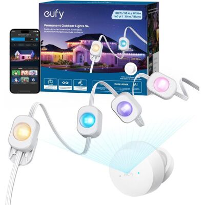 eufy, LED Streifen, Lampada Intelligente Radar S4 per Illuminazione Esterna Permanente (Mehrfarbig, RGBW, 3000 cm, Outdoor) eufy, LED Streifen, Lampada Intelligente Radar S4 per Illuminazione Esterna Permanente (Mehrfarbig, RGBW, 3000 cm, Outdoor)