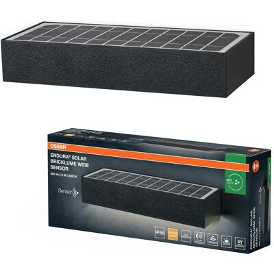 Osram, Gartenbeleuchtung, Endura Style Solar Bricklume Sensor Wide Dark Gray (850 lm, IP65) Osram, Gartenbeleuchtung, Endura Style Solar Bricklume Sensor Wide Dark Gray (850 lm, IP65)