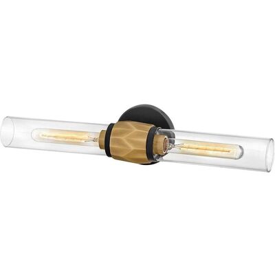 Elstead Lighting, Wandleuchte + Deckenleuchte, Elstead Ellison Wandleuchte E27 2-fach Schwarz mit Heritage-Messing Glas klar IP44 (E27) Elstead Lighting, Wandleuchte + Deckenleuchte, Elstead Ellison Wandleuchte E27 2-fach Schwarz mit Heritage-Messing Glas klar IP44 (E27)