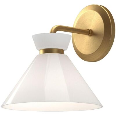 Elstead Lighting, Gartenbeleuchtung, Elstead Halston Wandleuchte E14 Gebürstete Goldoptik Opal (E14) Elstead Lighting, Gartenbeleuchtung, Elstead Halston Wandleuchte E14 Gebürstete Goldoptik Opal (E14)