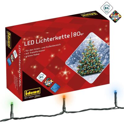 Idena, Lichterkette, LED-Lichterkette 80er bunt,f.Aussen u.Innen (0.19 m) Idena, Lichterkette, LED-Lichterkette 80er bunt,f.Aussen u.Innen (0.19 m)