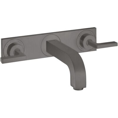 Hansgrohe AXOR Citterio 3-Loch Wandmontage Waschtischarmatur - Geborstelt Schwarz Chrom Hansgrohe AXOR Citterio 3-Loch Wandmontage Waschtischarmatur - Geborstelt Schwarz Chrom