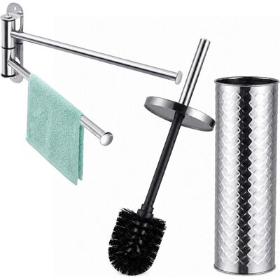 Relaxdays, Handtuchhalter + Handtuchhaken, 2-tlg. Badezimmer-Set Relaxdays, Handtuchhalter + Handtuchhaken, 2-tlg. Badezimmer-Set