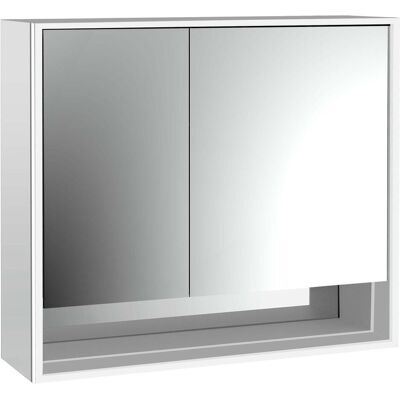 Emco, Spiegelschrank, loft Lichtspiegelschrank mit Unterfach, 800mm, 2 Türen, Aufputzmodell, aluminium/weiss, 979806208 (84.40 x 17.50 x 73.30 cm) Emco, Spiegelschrank, loft Lichtspiegelschrank mit Unterfach, 800mm, 2 Türen, Aufputzmodell, aluminium/weiss, 979806208 (84.40 x 17.50 x 73.30 cm)