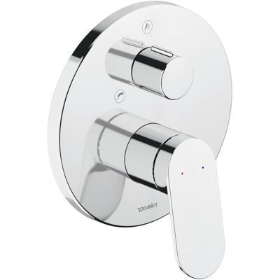 Duravit Duscharmatur + Badewannenarmatur, Wave Mitigeur monocommandé encastré pour bain, 2 consommateurs, chrome brillant, WA5210018010 Duravit Duscharmatur + Badewannenarmatur, Wave Mitigeur monocommandé encastré pour bain, 2 consommateurs, chrome brillant, WA5210018010