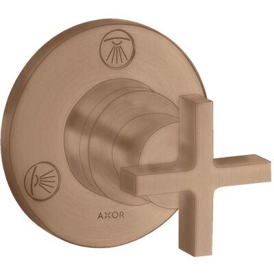 Hansgrohe Duscharmatur + Badewannenarmatur, Axor Citterio Trio / Quattro Absperr-und Umstellventil Unterputz mit Kreuzgriffen Hansgrohe Duscharmatur + Badewannenarmatur, Axor Citterio Trio / Quattro Absperr-und Umstellventil Unterputz mit Kreuzgriffen