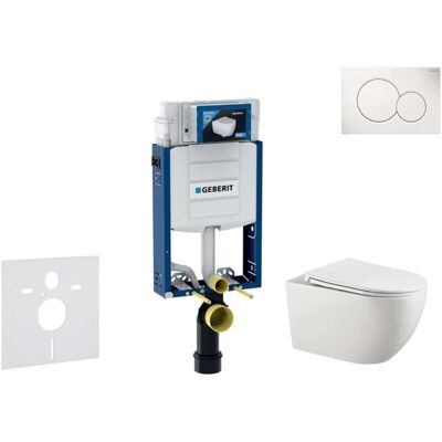 Geberit Toilette + Bidet, Kombifix Stützrahmen Schüssel Softclose Sitz Sigma01 Spülplatte Geberit Toilette + Bidet, Kombifix Stützrahmen Schüssel Softclose Sitz Sigma01 Spülplatte