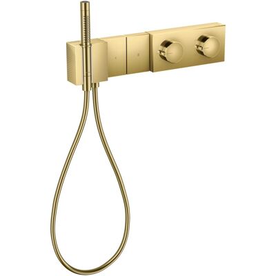 Hansgrohe Duscharmatur + Badewannenarmatur, AXOR Edge Thermostatmodul Select 470/100 Unterputz für 2 Verbraucher, Diamantschliff Hansgrohe Duscharmatur + Badewannenarmatur, AXOR Edge Thermostatmodul Select 470/100 Unterputz für 2 Verbraucher, Diamantschliff