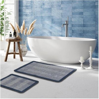 Miqna, Badteppich, 2-tlg. rutschfestes Badteppich Set, waschbar (60x100 & 50x60 cm) (60 x 50 cm) Miqna, Badteppich, 2-tlg. rutschfestes Badteppich Set, waschbar (60x100 & 50x60 cm) (60 x 50 cm)
